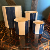 Large Ceramic Navy Stripe Plant Pot / Various Sizes available