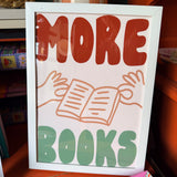 More Books Print A4 in white frame