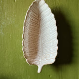 Mica Decorative Ceramic Leaf Bowl in White 17cm