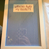 Washing Away My Regrets Bathroom Print A5 in White Frame