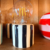 Black Stripe Led Decoration with Batteries D8.8 H17.5cm