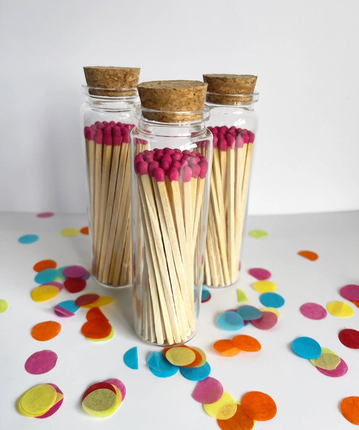 Jar of Long Hot Pink Matches