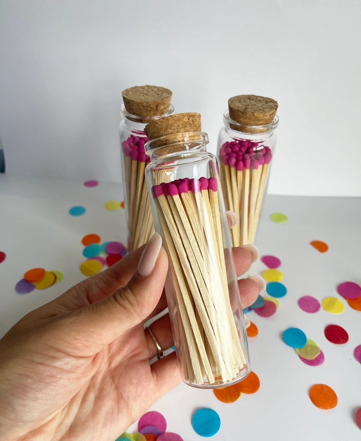 Jar of Long Hot Pink Matches