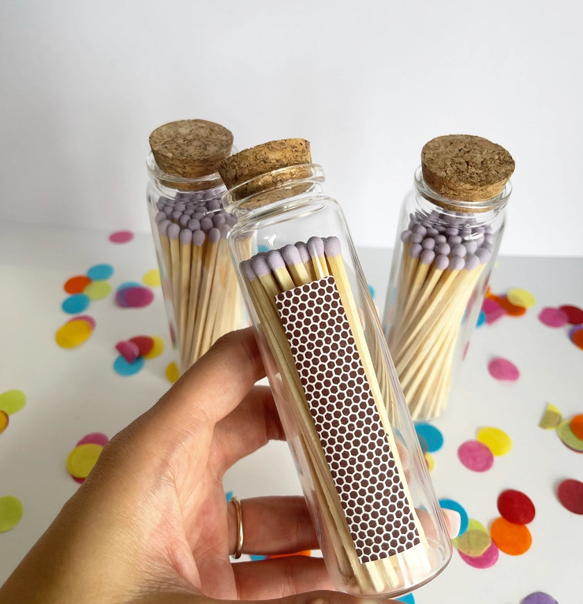 Jar of Long Lilac Matches