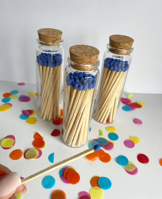 Jar of Long Royal Blue Matches