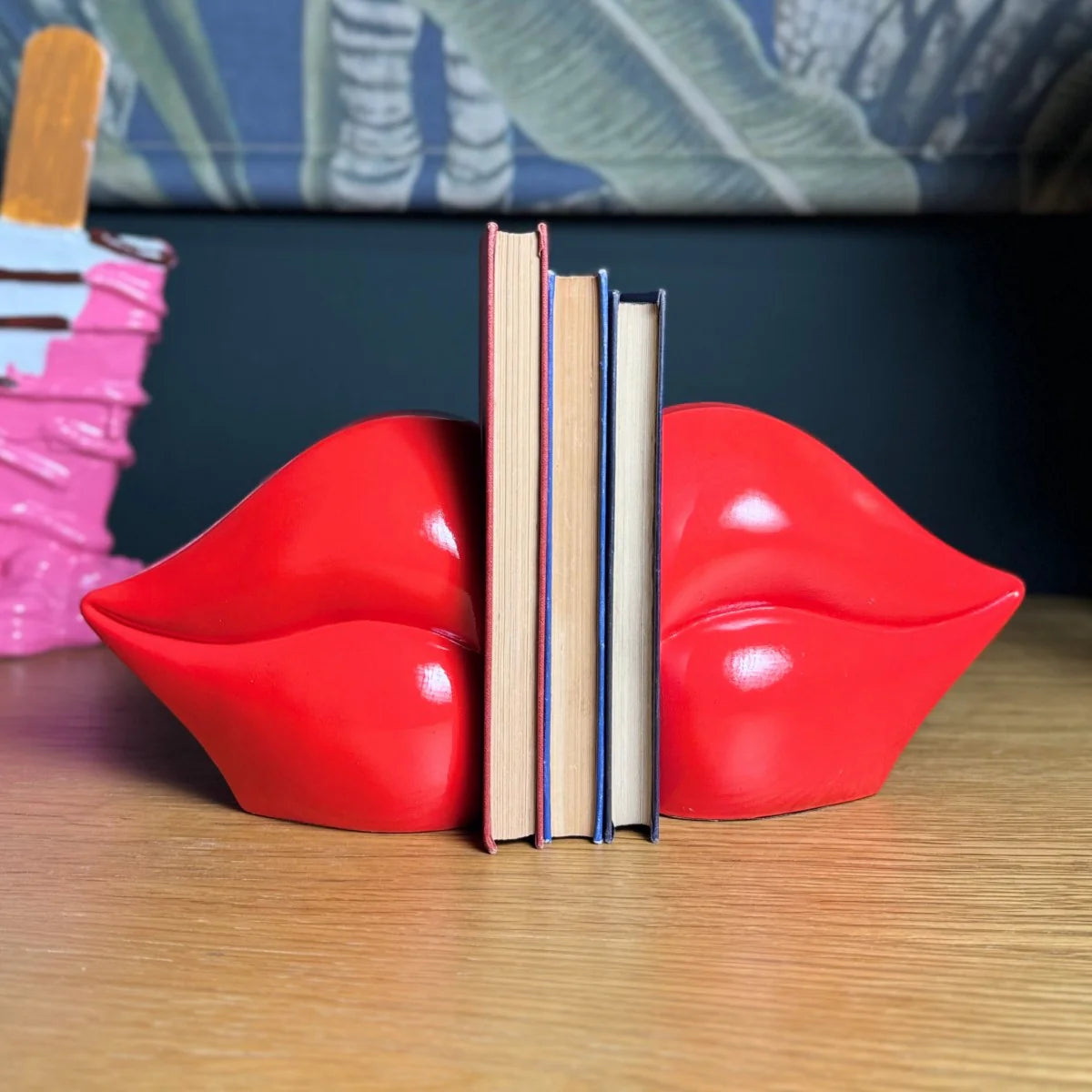 Glossy Red Lips Bookends