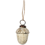 Mini Antique White & Gold Acorn Bauble