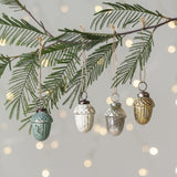 Mini Antique White & Gold Acorn Bauble
