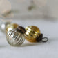 Mini Ribbed Baubles Antique Silver & Gold - Set of 10