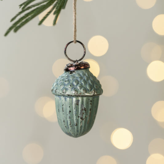 Mini Teal Acorn Bauble