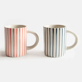 Multi Stripe Set of Two Espresso Mugs