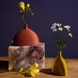 Recycled Flat Hemisphere Vase - Terracotta