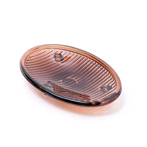 Ribbed Soap Dish - Amber