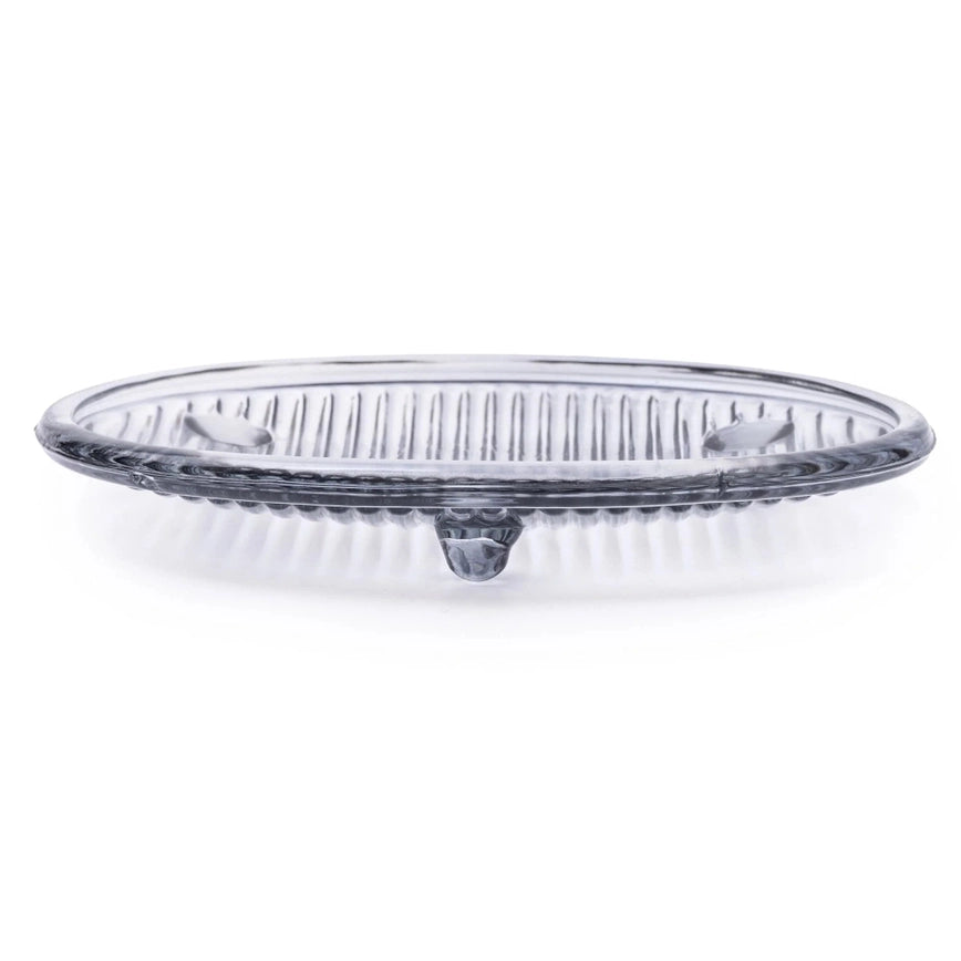 Ribbed Soap Dish - Smoked Clear