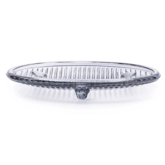 Ribbed Soap Dish - Smoked Clear