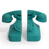 Set of Matt Aqua Blue Telephone Bookends