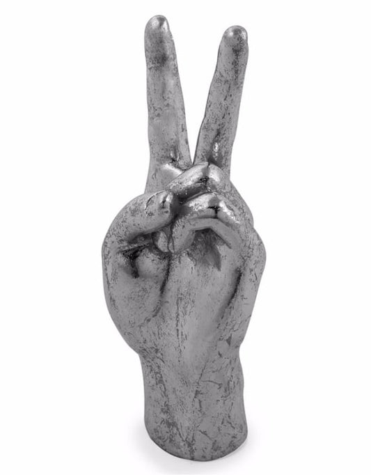Silver Peace Hand Figure