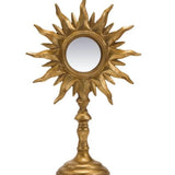 Antique Gold Sunburst Mirror on Stand
