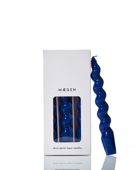 Spiral Taper Candles - Navy