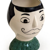 Ceramic Doodle Man's Face Vase - Moustache