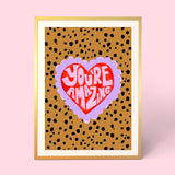 You Are Amazing Print Eleanor Bowmer A4 Black Frame