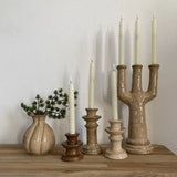 3B Pottery Terre D'ombre Chandelier Candlestick Holder L18.4 P14.3