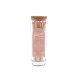 Glass Jar Fireside Safety Matches - Blush Pink Tip