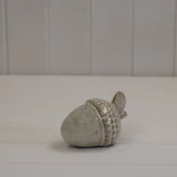 Beige Mottle Ceramic Acorn Decoration L10xD7xH7cm
