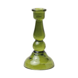 Paddywax Tall Glass Taper Holder - Green