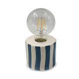 Blue Striped Decorative Battery-Operated Lamp D8.8 H17.5cm