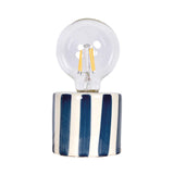 Blue Stripe Led Decoration with Batteries D8.8 H17.5cm