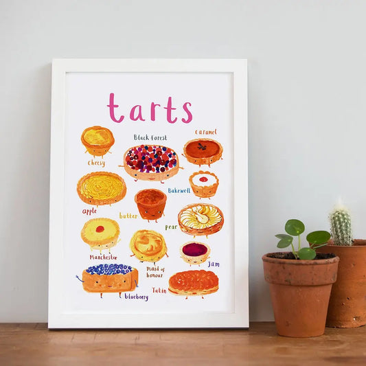 Tarts Art Print - A4 Framed