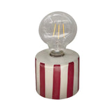 Red Striped Decorative Battery-Operated Lamp  H17.5cm
