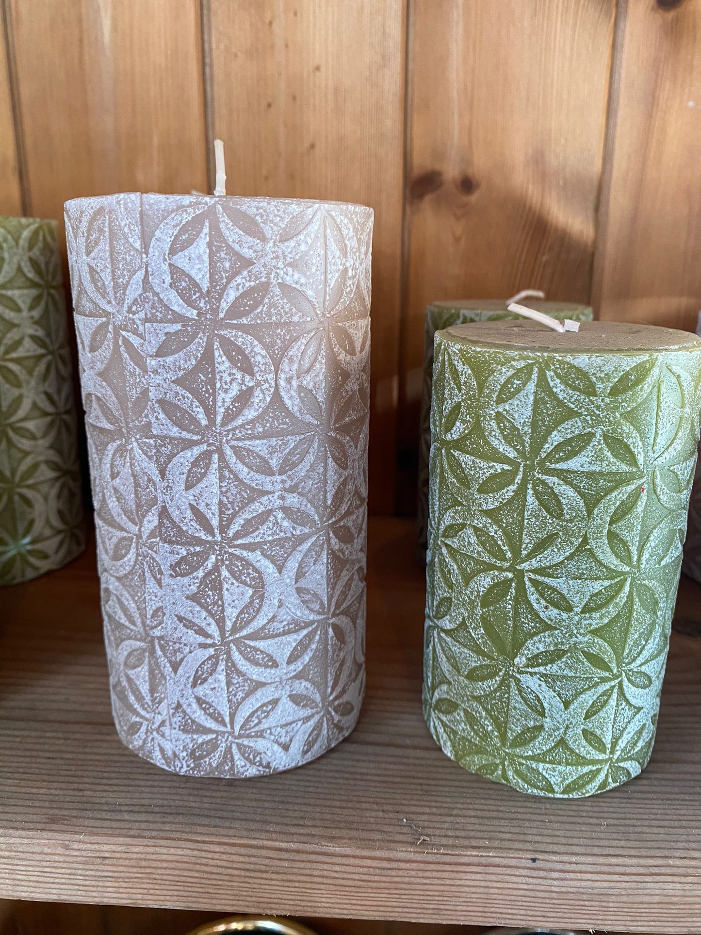 Pillar candle- Olive Green 140 x 75cm