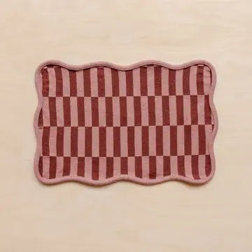 Cotton Placemats Set of 2 in Rose & Pink Checkerboard