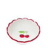 Scalloped Ceramic Trinket Dish 9cm - Cherry White