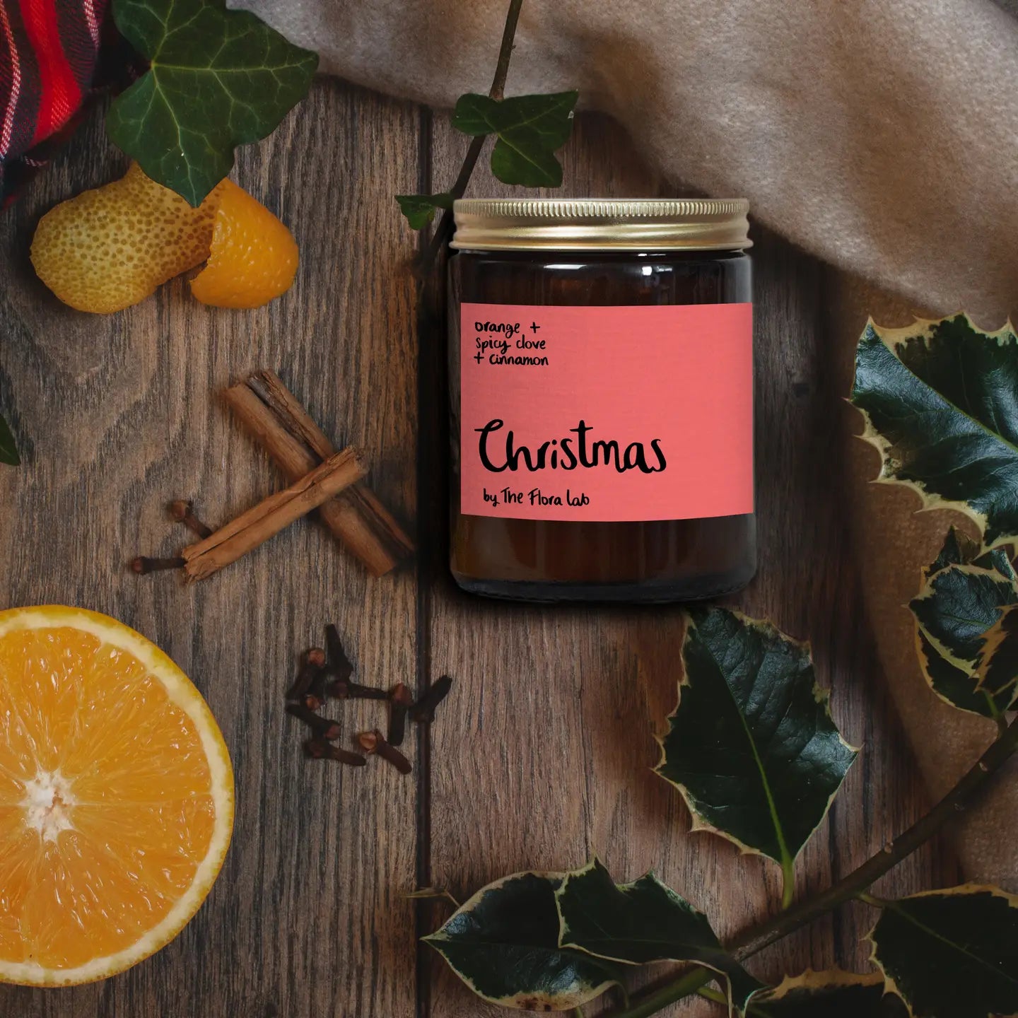 Christmas Natural-Wax Candle | Orange. Cinnamon. Clove