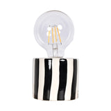 Black Striped, Battery-Operated Lamp  8.8 cm, H17.5 cm