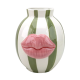 Kiss Striped Green Vase L18.8 D16.9 H20.8 cm