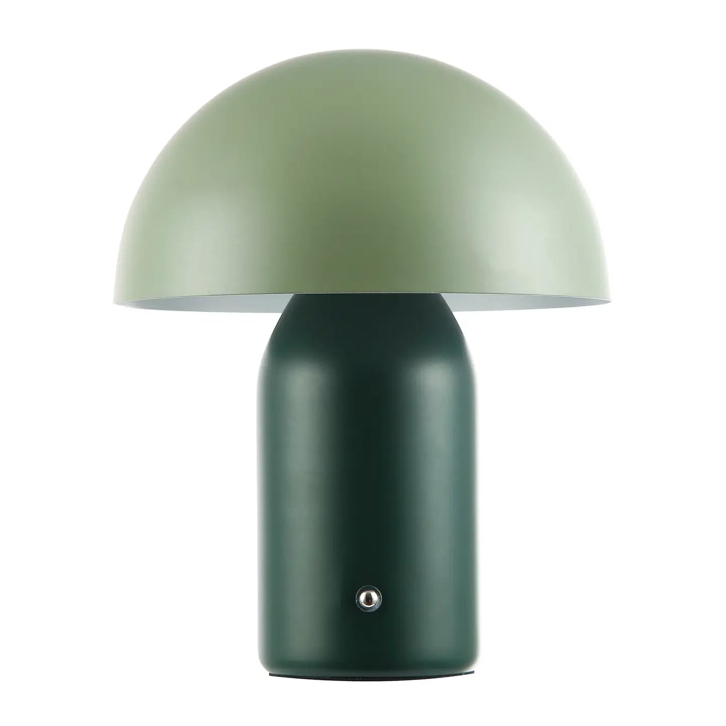 Modern Rechargeable Mushroom Table Lamp with Touch Dimmer Forest Green 25cm