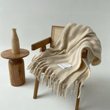 The Wool Stripe Throw - Pale Taupe Stripe  Dimensions: 200 x 135 cm (78.7 x 53.1 in)