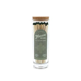 Glass Jar Fireside Safety Matches - Olive Green Tip