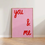 You & Me Print    A3 - (29.7 x 42 cm / 11.7 × 16.5 inches) in White Frame