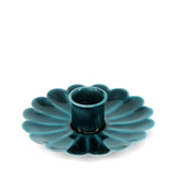 Enamel Flat Flower Candle Holder - Blue