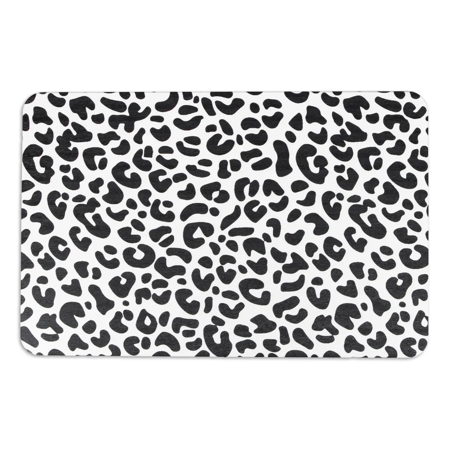 Leopard Print White Stone Bath Mat