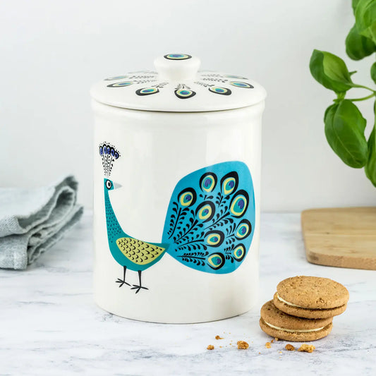 Handmade Ceramic Peacock Storage Jar by Hannah Turner