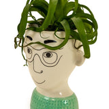 Ceramic Doodle Man's Face Vase - Glasses