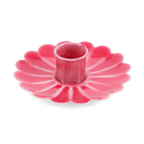 Enamel Flat Flower Candle Holder - Vibrant Pink