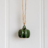 Green Hanging Stoneware Pumpkin L3cm / W2cm / H2cm