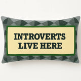 Introverts Live Here Needlepoint Cushion